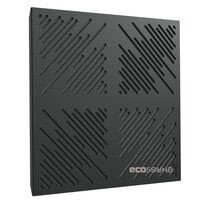 Acoustic panel Ecosound 4Diagonals HDF-Black 50 x 50 cm 33 mm black