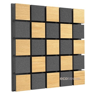 Acoustic panel Ecosound Tetras Acoustic Wood Cream 50x50cm 53mm light oak color