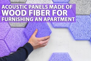 Acoustic panels made of wood fiber for furnishing an apartment