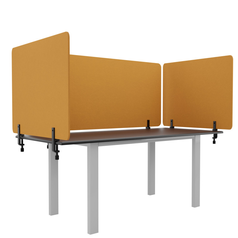 Ecosound Felt 1200 x 600mm Orange Acoustic Desk Screen for Office Desks, Available in Assorted Colors