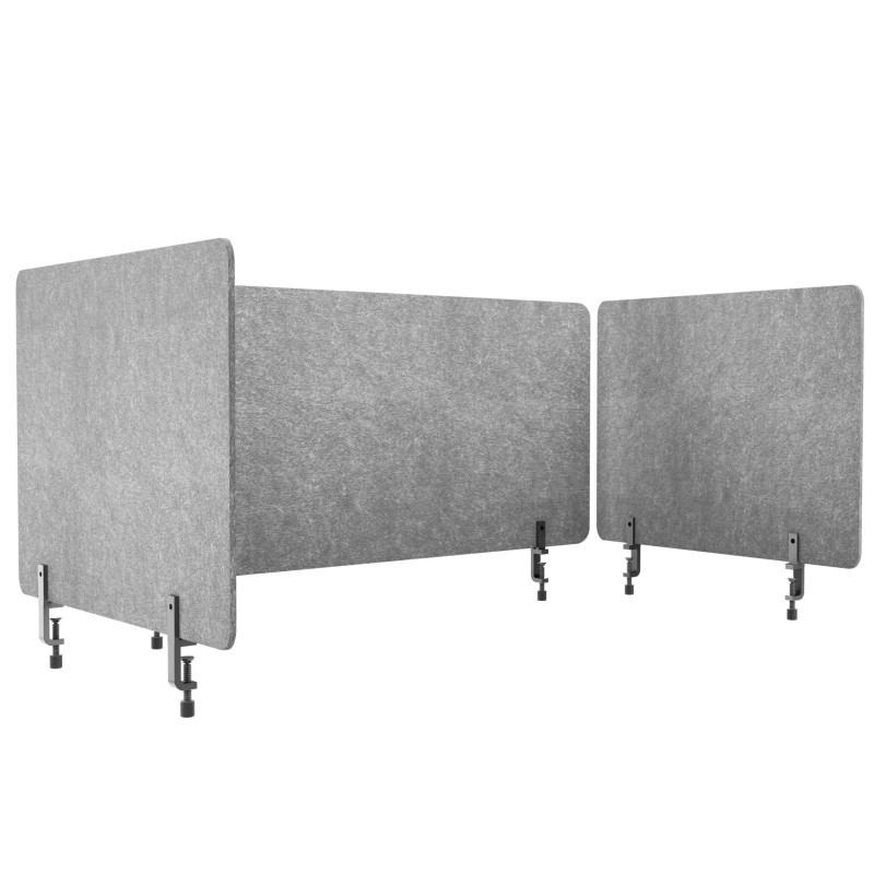 Ecosound Felt 1200 x 600mm Orange Acoustic Desk Screen for Office Desks, Available in Assorted Colors