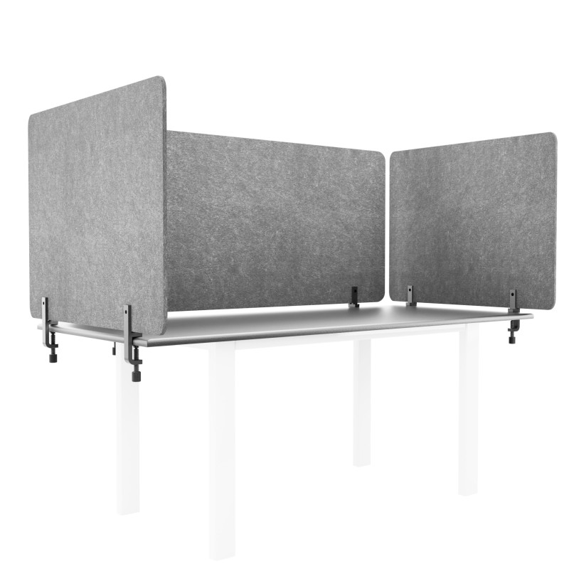 Ecosound Felt 1200 x 600mm Orange Acoustic Desk Screen for Office Desks, Available in Assorted Colors