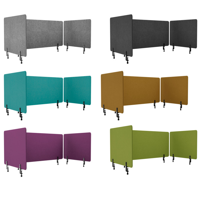 Ecosound Felt 1200 x 600mm Orange Acoustic Desk Screen for Office Desks, Available in Assorted Colors