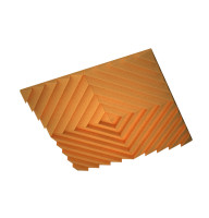 Suspended Sound Absorbing Panel Ecosound Quadro Acoustic Wave Orange 50mm 1x1m 