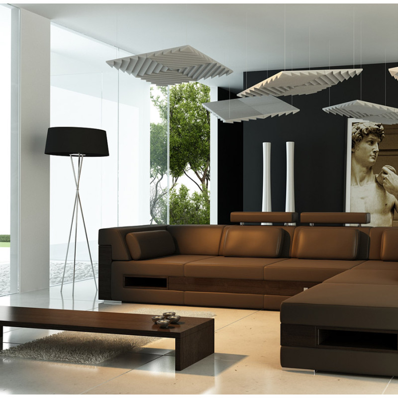 Suspended Sound Absorbing Panel Ecosound Quadro Light grey 70mm 1x1m gray