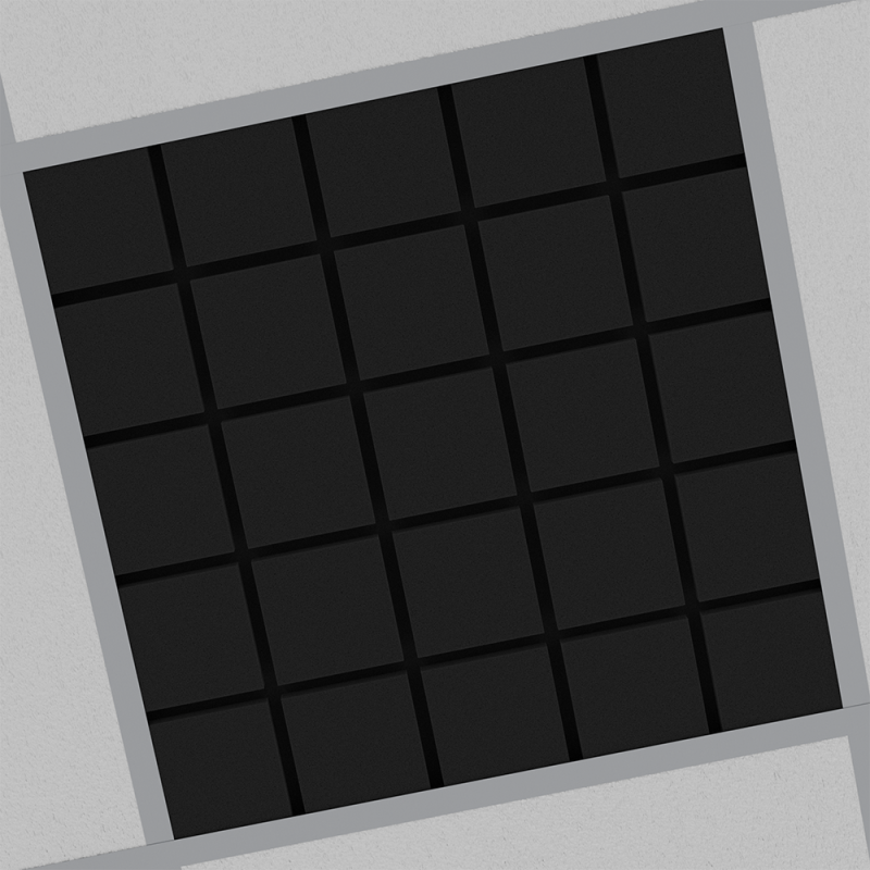 Acoustic plate for suspended ceiling systems Ecosound Tetras Strong 600x600x25mm grey