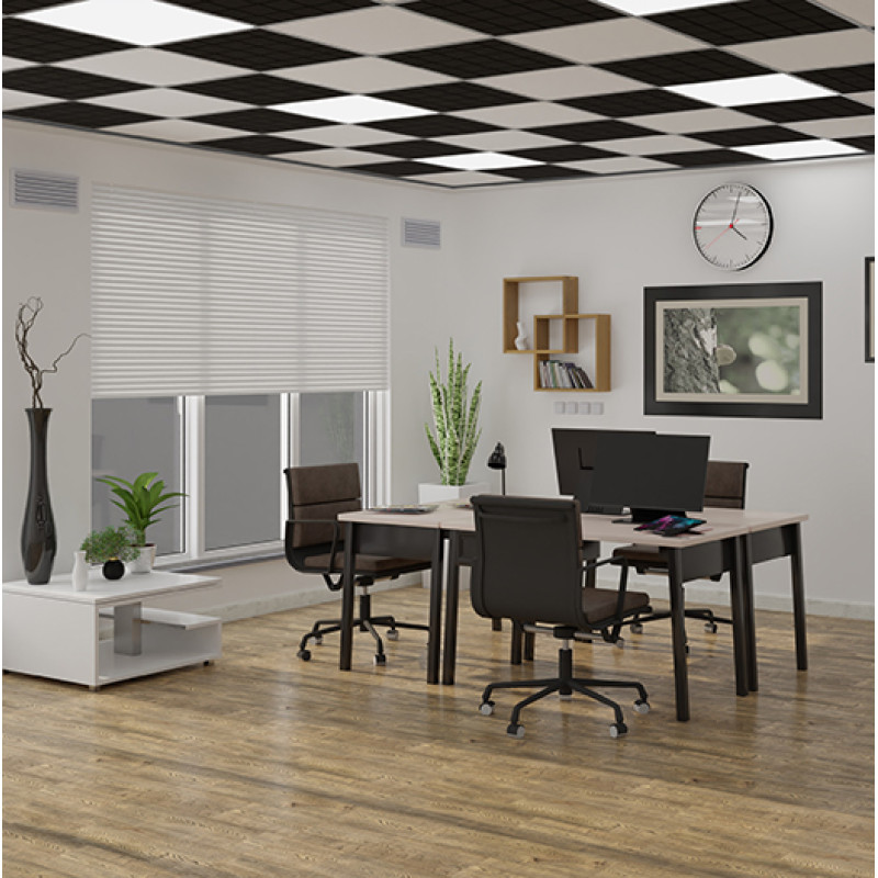 Acoustic plate for suspended ceiling systems Ecosound Tetras Strong 600x600x25mm grey