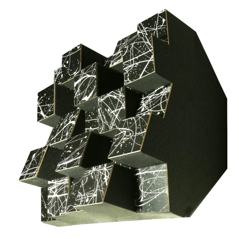 Bass trap Ecodiff foam Picasso black 500x500x300 mm