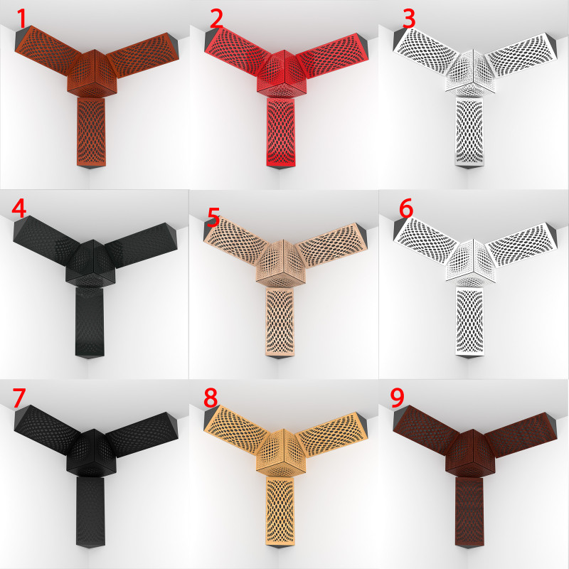 Ecosound Lotus Bass Trap Mini Wood 500x200x100 Bass Trap Kit, 3 pcs + Cube, Assorted Colors 