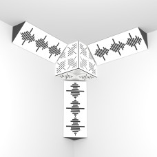 Ecosound Waveform Bass Trap Mini Wood 500x200x100 Bass Trap Kit 3 pcs + Cube, Assorted Colors 