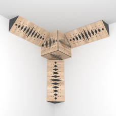 Ecosound Diamond spine bass trap mini wood 500x200x100 set 3 pcs + cube assorted colors 