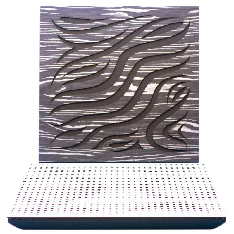 Acoustic panel Ecosound Chimera Venge Contrast 50x50cm 33mm color brown striped