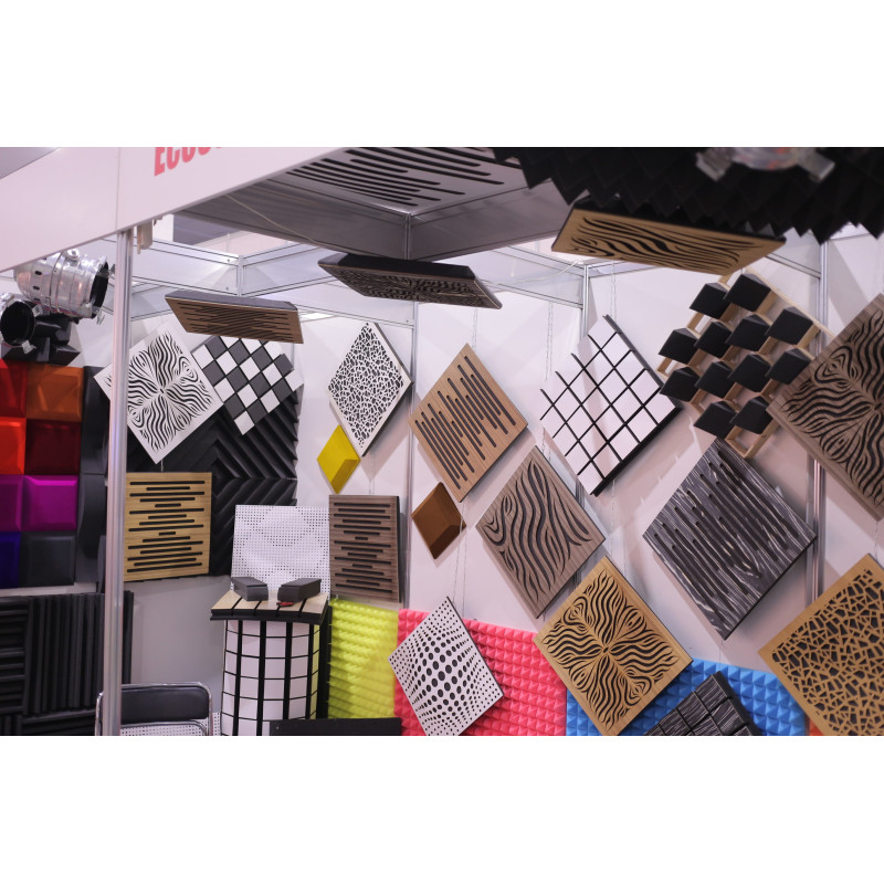 Acoustic panel Ecosound Chimera F Venge Contrast 50x50cm 73mm Color brown stripes