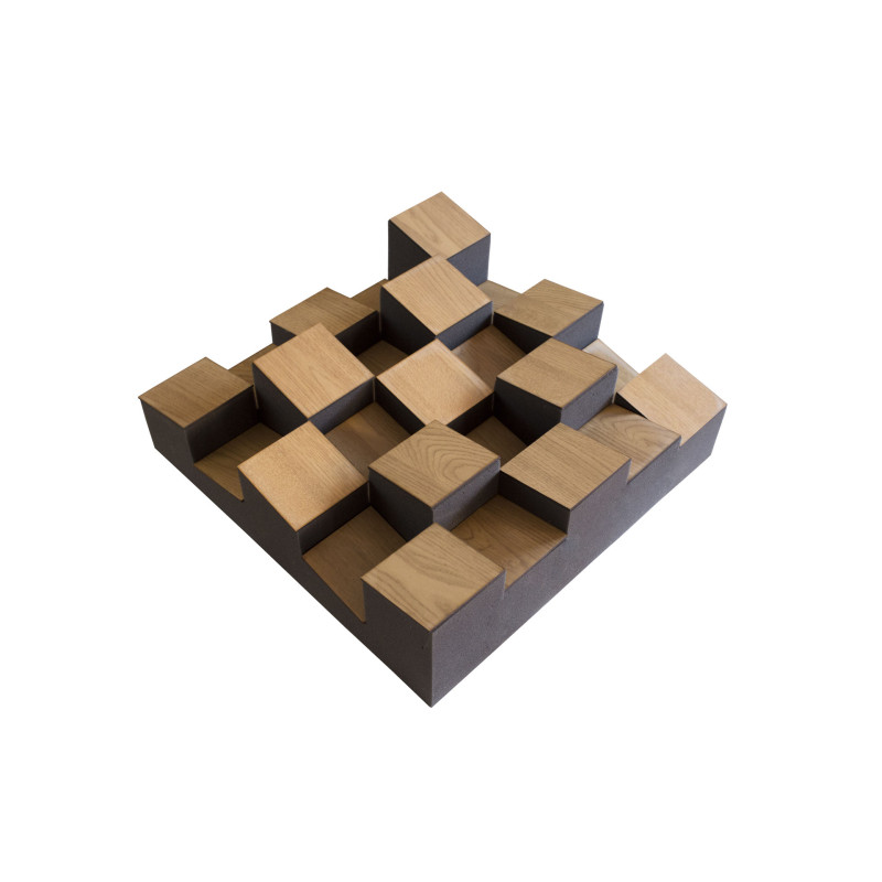 Acoustic diffuser-diffuser Ecosound EcoDIFF foam cream 150mm, 50x50 cm light oak color