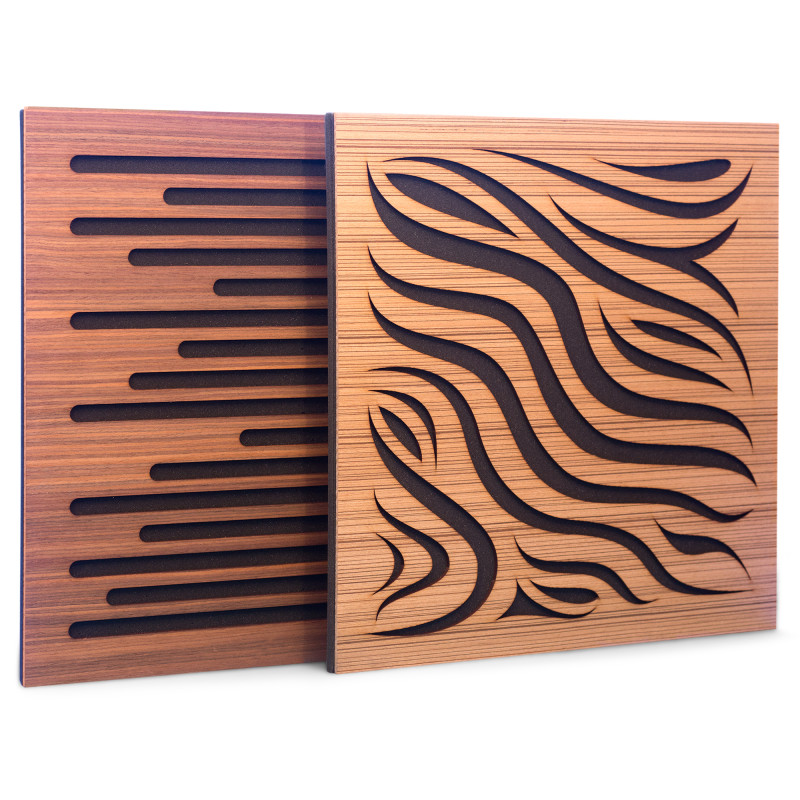 Acoustic panel Ecosound EcoWave Zebrano 50x50cm 33mm cream color