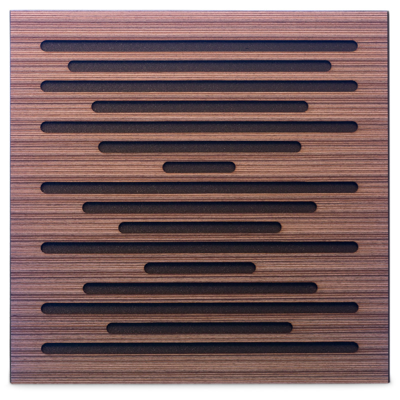 Acoustic panel Ecosound EcoWave Venge Contrast 50x50cm 73mm brown striped