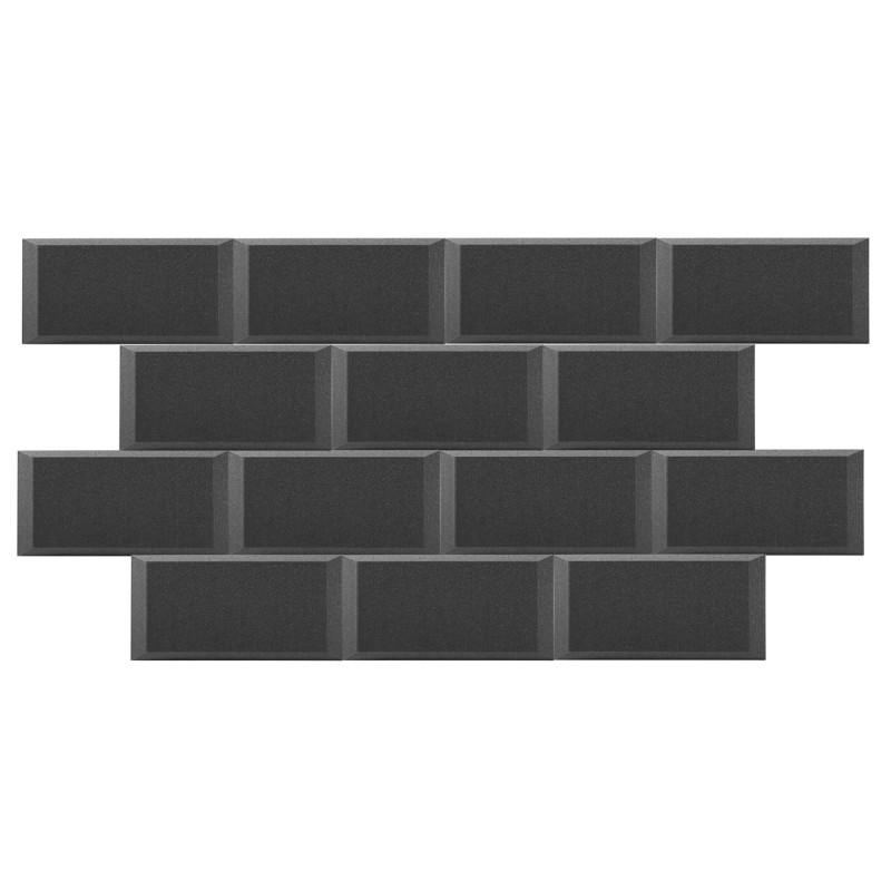 Acoustic foam panel Ecosound Brick 50mm, 25x50cm graphite black
