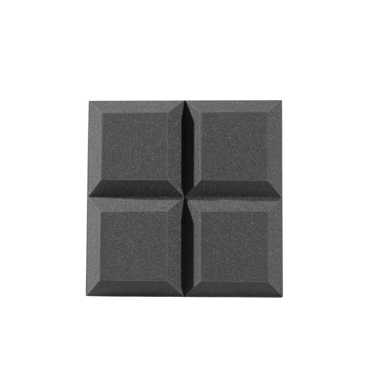 Acoustic foam panel Ecosound Quatro 50mm, 50x50cm graphite black