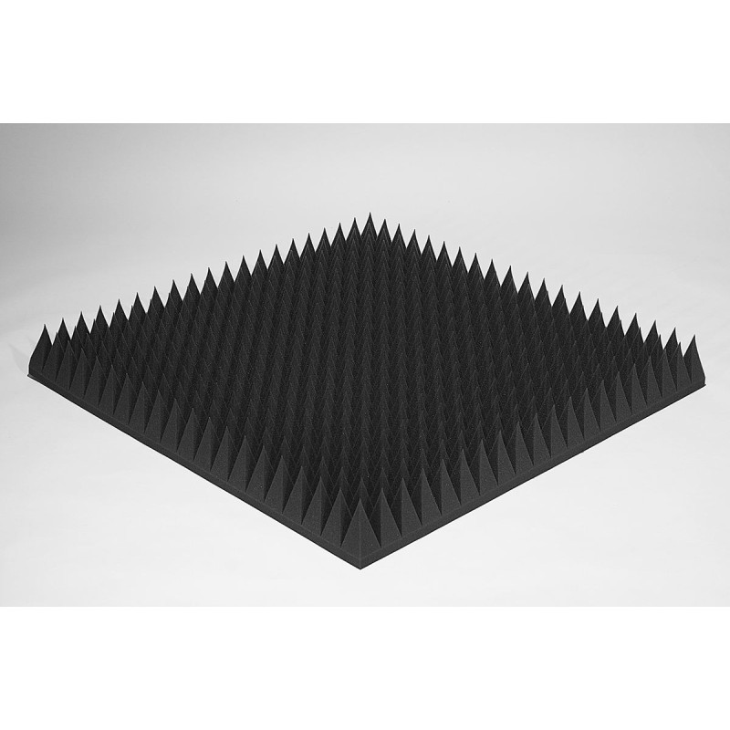 Acoustic foam rubber Ecosound pyramid 120mm 1mx1m Color black graphite