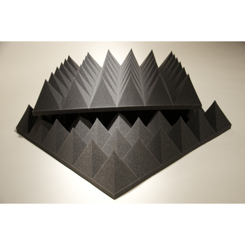 Acoustic foam panel Ecosound pyramid XLmini 120mm 0.6x0.6m Graphite black