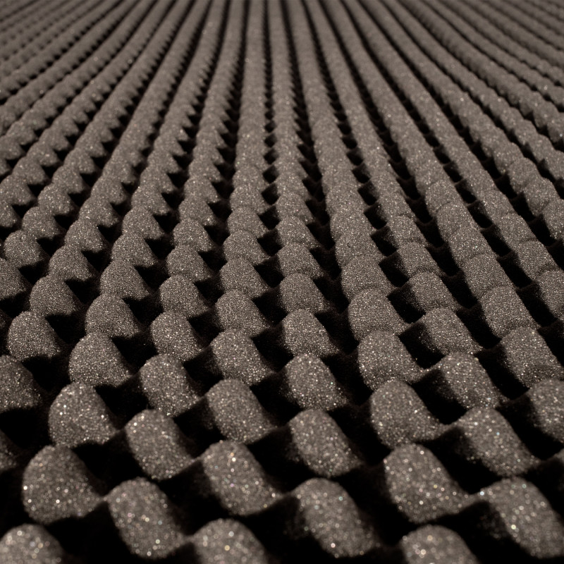 Acoustic foam non-flammable Ecosound cellular Wave 30mm 2mx1m black graphite