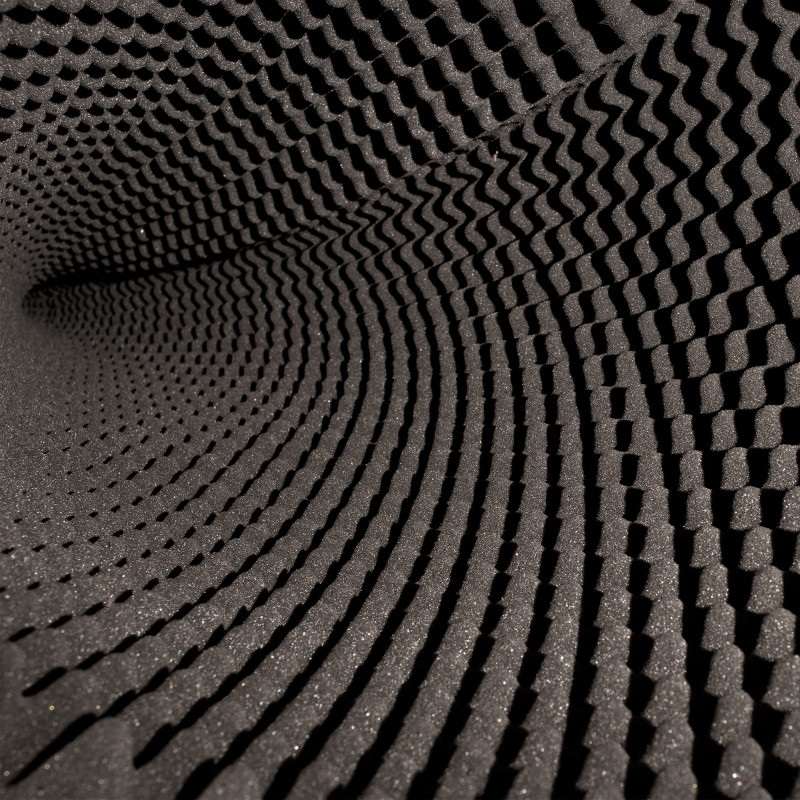 Acoustic foam non-flammable Ecosound cellular Wave 30mm 2mx1m black graphite