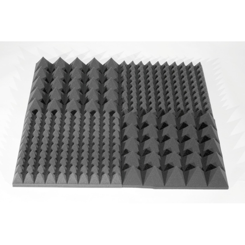 Acoustic foam panel Ecosound pyramid 90mm Mini, 0.5x0.5m black graphite