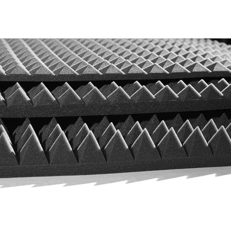 Acoustic foam panel Ecosound pyramid 70mm Mini, 0.5x0.5m black graphite