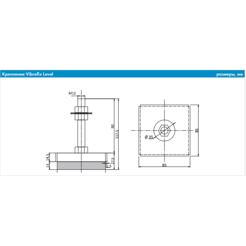 Anti-vibration mounts Vibrofix Level