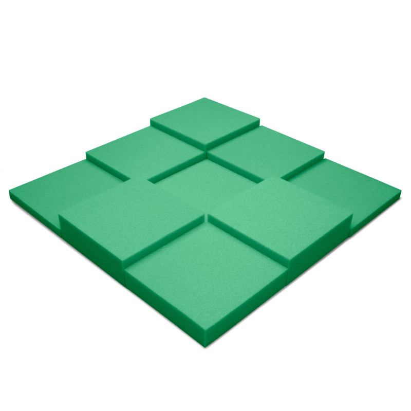 Acoustic foam panel Ecosound Pattern Green 60mm, 60x60cm 