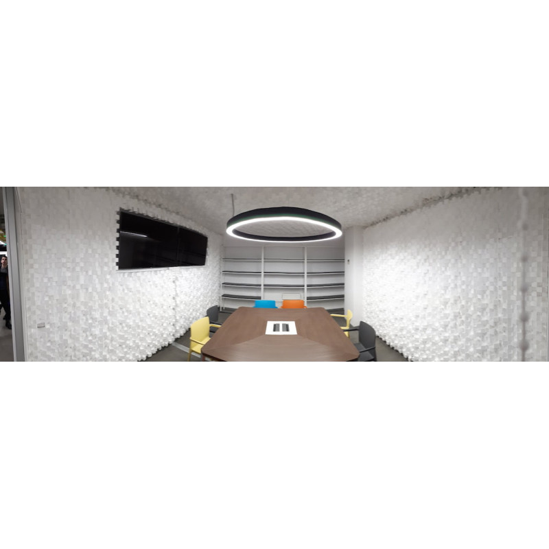 Acoustic diffuser-diffuser Ecosound EcoDIFF foam cream 150mm, 50x50 cm light oak color