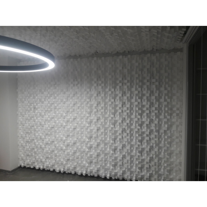 Acoustic diffuser-diffuser Ecosound EcoDIFF foam cream 150mm, 50x50 cm light oak color