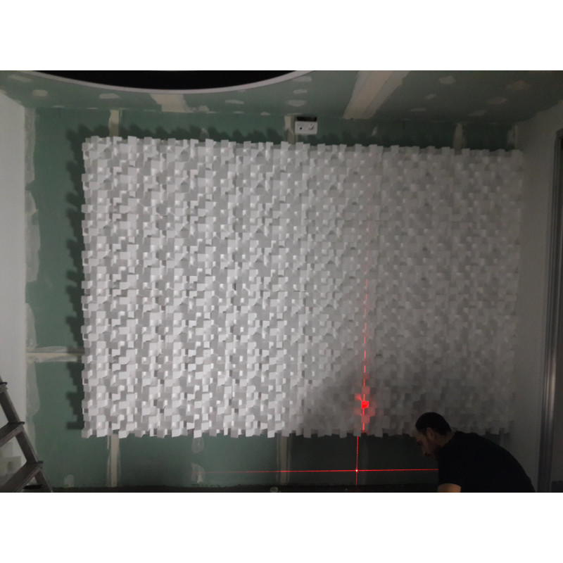 Acoustic diffuser-diffuser Ecosound EcoDIFF foam cream 150mm, 50x50 cm light oak color