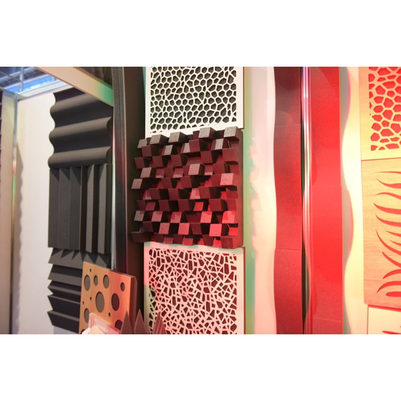 Acoustic diffuser-diffuser Ecosound EcoDIFF foam cream 150mm, 50x50 cm light oak color