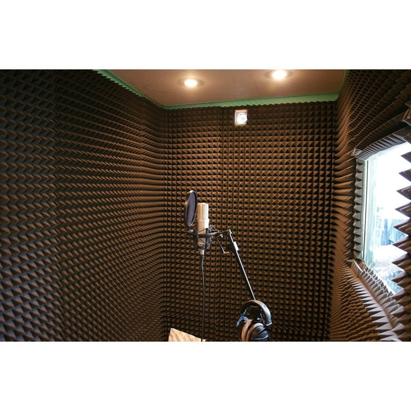 Acoustic foam panel Ecosound pyramid 90mm Mini, 0.5x0.5m black graphite