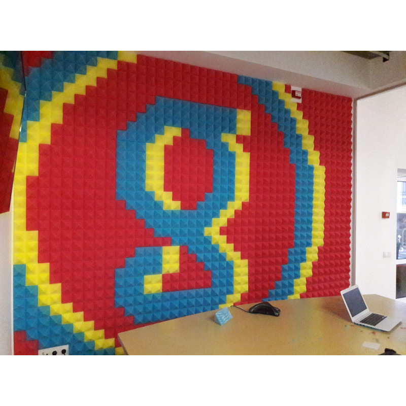 Acoustic foam panel Ecosound Pyramid Gain Green 50mm 45x45cm 