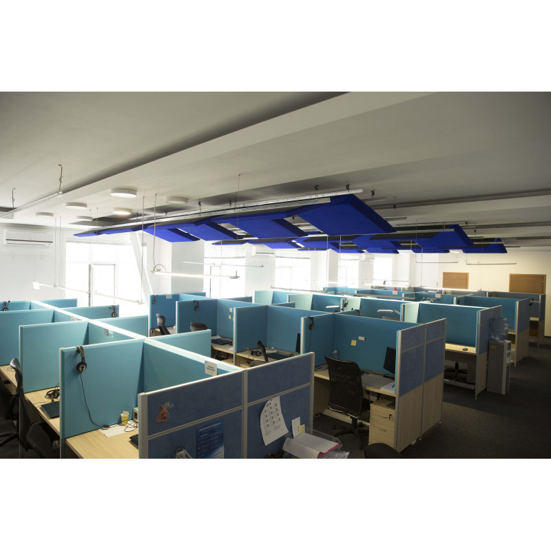 Suspended Sound Absorbing Panel Ecosound Quadro Acoustic Wave Red 50mm 1x1m 