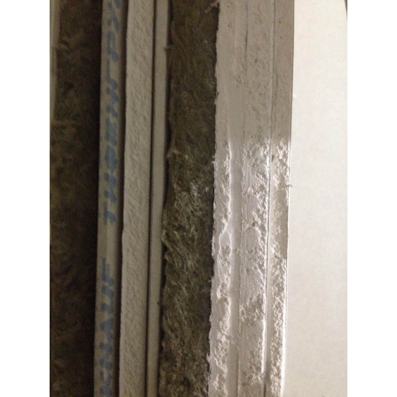 Acoustic mineral wool AcousticWool Sonet P 50mm - 80 kg/m3, 1mx0.6m (3.6 m2/pack) color light yellow