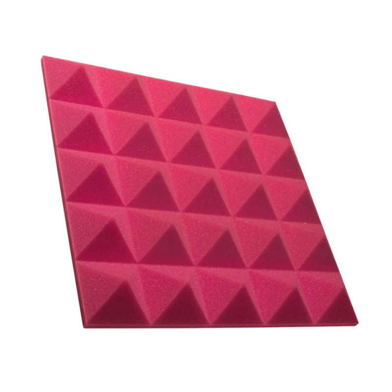 Acoustic foam panel Ecosound Pyramid Gain Rose 50 mm 45x45cm color pink