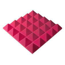 Acoustic foam panel Ecosound Pyramid Gain Rose 70 mm 45x45cm color pink