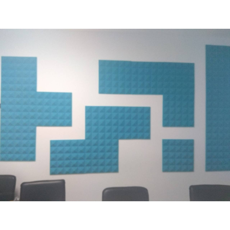 Acoustic foam panel Ecosound pyramid Pyramid Velvet Blue 250x250x25mm 