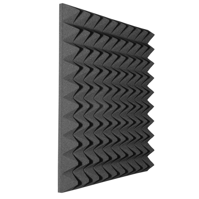 Acoustic foam panel Ecosound pyramid 50mm Mini, 0.5x0.5m black graphite