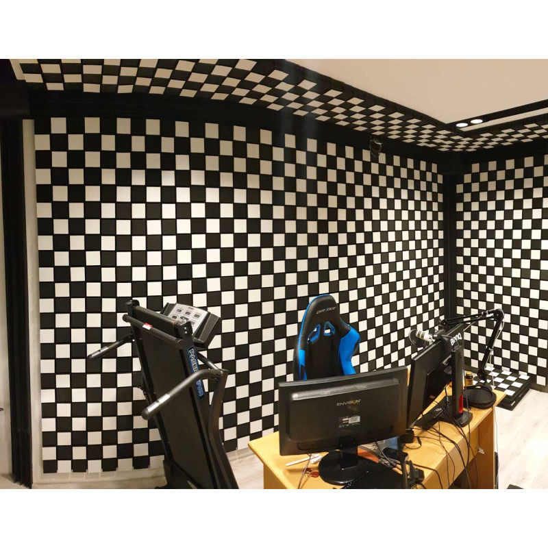 Acoustic foam panel Ecosound Tetras Black 100x200cm, 100mm