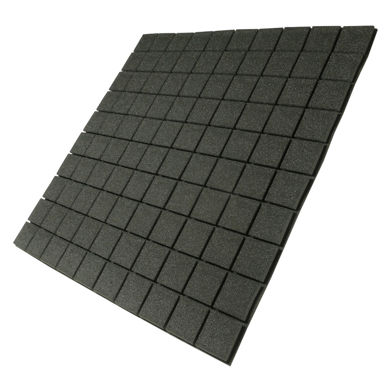 Ecosound Tetras Black non-combustible acoustic foam panel 1x1m, 30 mm