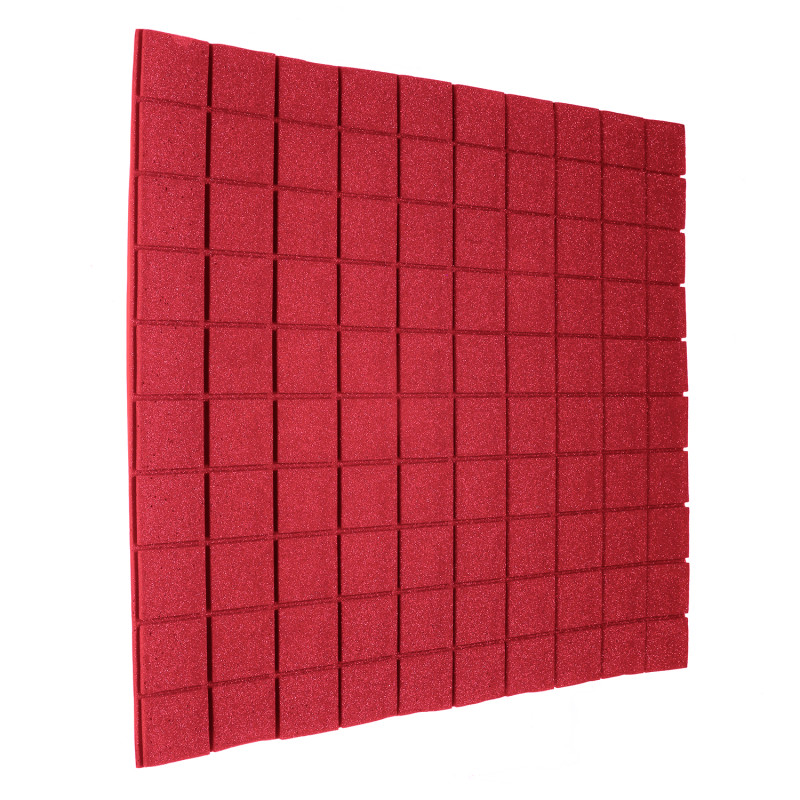 Ecosound Tetras Bordo non-combustible acoustic foam panel 50x50 cm, 30 mm, bordeaux color