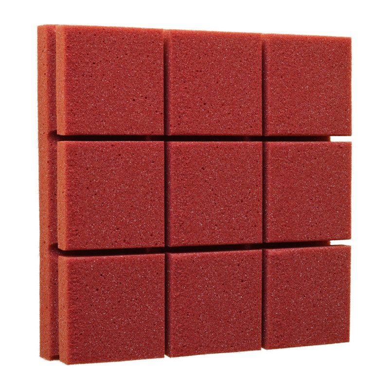 Ecosound Tetras Bordo non-combustible acoustic foam panel 50x50 cm, 30 mm, bordeaux color