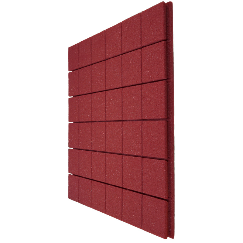 Ecosound Tetras Bordo non-combustible acoustic foam panel 50x50 cm, 30 mm, bordeaux color