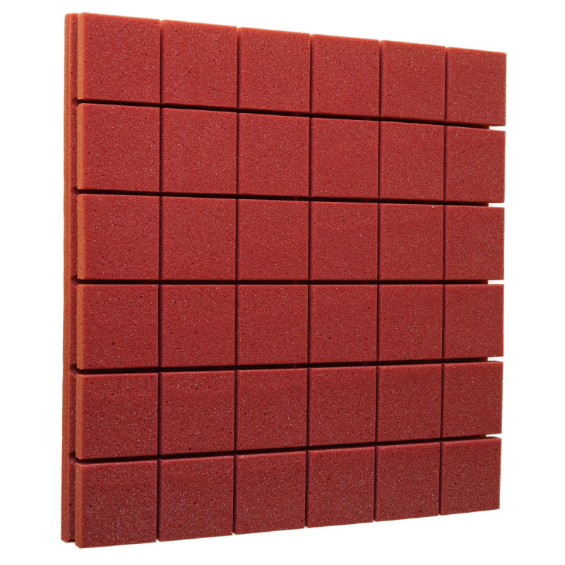 Ecosound Tetras Bordo non-combustible acoustic foam panel 30x30 cm, 30 mm, bordeaux color