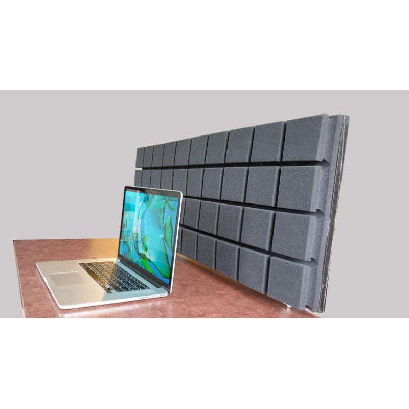 Desktop acoustic screen for office tables Ecosound Rounded screen 1200 х 600 Graphite Black