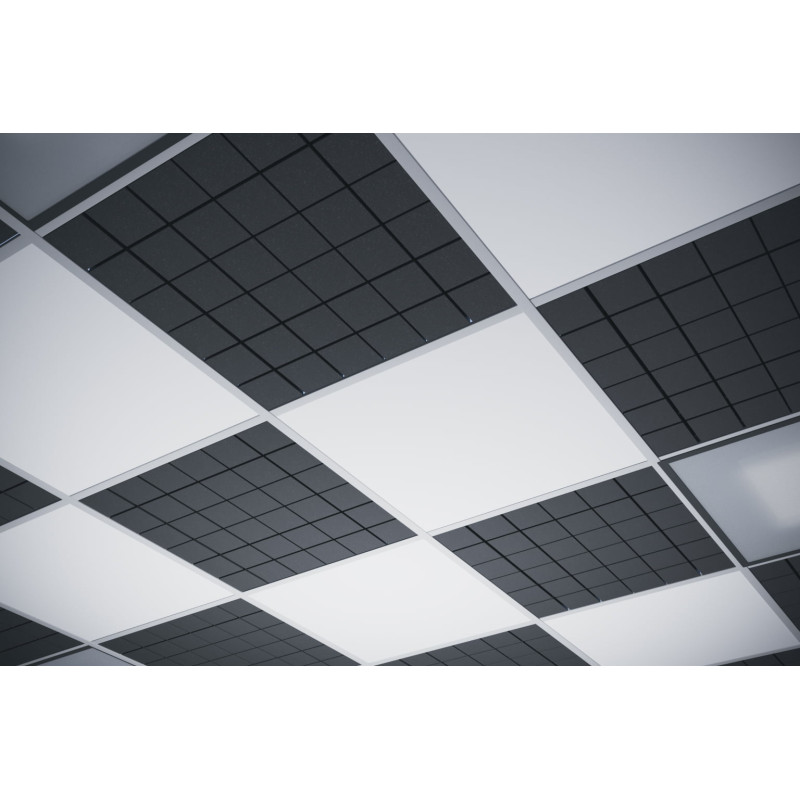 Acoustic plate for suspended ceiling systems Ecosound Tetras Strong 600x600x25mm grey